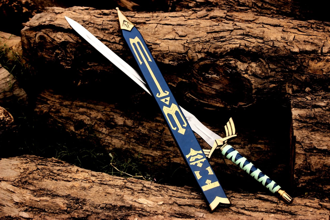 Zelda-Inspired Fantasy Sword Replica – 40" Steel Blade with Scabbard | Cosplay, Collectible, Display Sword | NovaFang USA