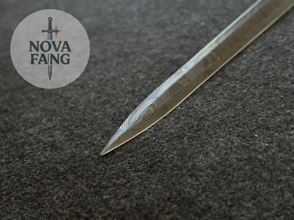 Damascus Steel Swept-Hilt Rapier – Hand-Forged Elegance
