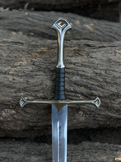 Anduril Narsil-Inspired Fantasy Sword Replica – 42" Stainless Steel LotR Style Collectible with Scabbard | Premium Display Sword USA
