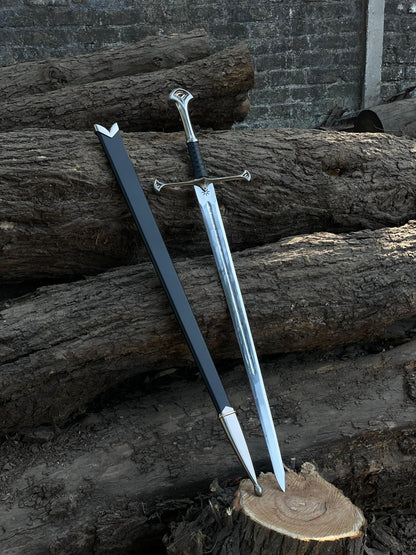 Anduril Narsil-Inspired Fantasy Sword Replica – 42" Stainless Steel LotR Style Collectible with Scabbard | Premium Display Sword USA