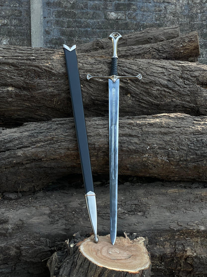 Anduril Narsil-Inspired Fantasy Sword Replica – 42" Stainless Steel LotR Style Collectible with Scabbard | Premium Display Sword USA